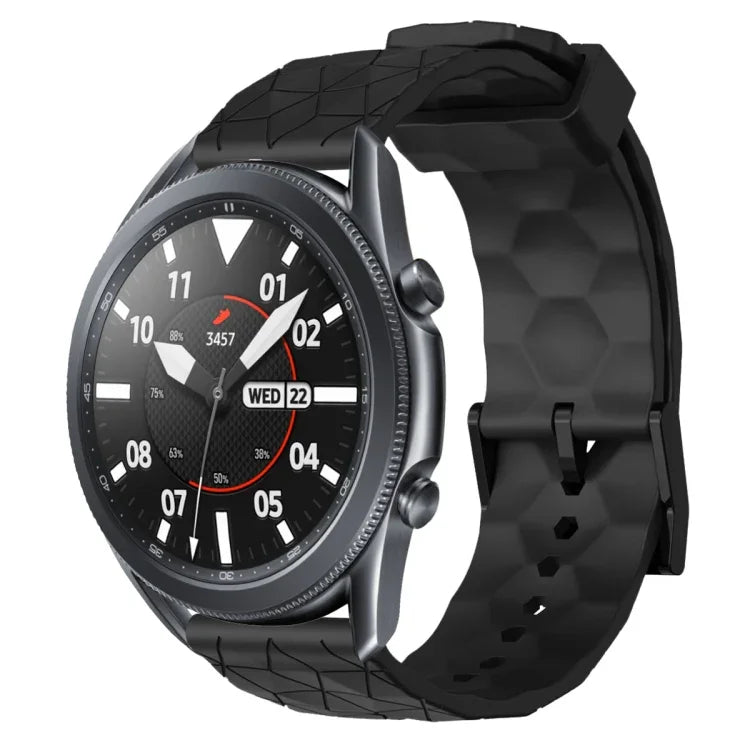 22 mm breites, einfarbiges Silikon-Uhrenarmband mit Fußballmuster, passend für Samsung Galaxy Watch3 (45 mm), Samsung Galaxy Watch (46 mm), Samsung Gear S3 Classic und Samsung Gear S3 Frontier.