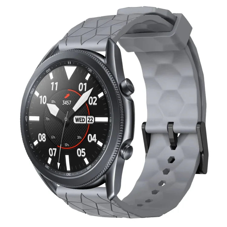 22 mm breites, einfarbiges Silikon-Uhrenarmband mit Fußballmuster, passend für Samsung Galaxy Watch3 (45 mm), Samsung Galaxy Watch (46 mm), Samsung Gear S3 Classic und Samsung Gear S3 Frontier.
