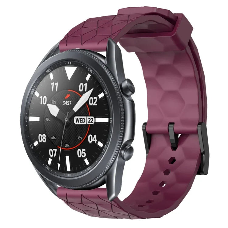22 mm breites, einfarbiges Silikon-Uhrenarmband mit Fußballmuster, passend für Samsung Galaxy Watch3 (45 mm), Samsung Galaxy Watch (46 mm), Samsung Gear S3 Classic und Samsung Gear S3 Frontier.