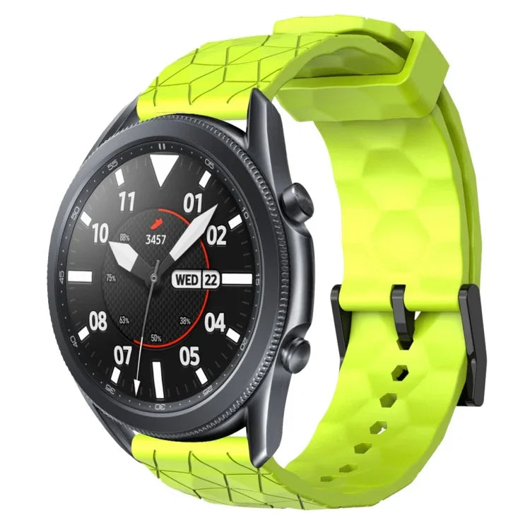 22 mm breites, einfarbiges Silikon-Uhrenarmband mit Fußballmuster, passend für Samsung Galaxy Watch3 (45 mm), Samsung Galaxy Watch (46 mm), Samsung Gear S3 Classic und Samsung Gear S3 Frontier.