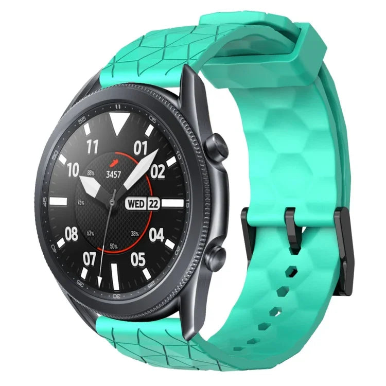 22 mm breites, einfarbiges Silikon-Uhrenarmband mit Fußballmuster, passend für Samsung Galaxy Watch3 (45 mm), Samsung Galaxy Watch (46 mm), Samsung Gear S3 Classic und Samsung Gear S3 Frontier.