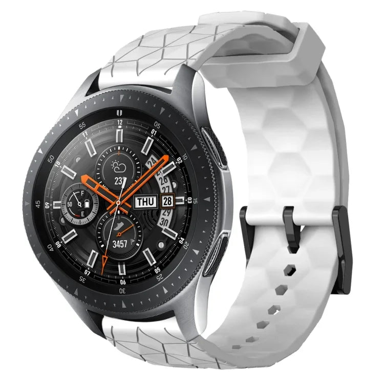 22 mm breites, einfarbiges Silikon-Uhrenarmband mit Fußballmuster, passend für Samsung Galaxy Watch3 (45 mm), Samsung Galaxy Watch (46 mm), Samsung Gear S3 Classic und Samsung Gear S3 Frontier.