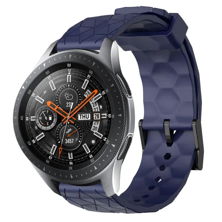 22 mm breites, einfarbiges Silikon-Uhrenarmband mit Fußballmuster, passend für Samsung Galaxy Watch3 (45 mm), Samsung Galaxy Watch (46 mm), Samsung Gear S3 Classic und Samsung Gear S3 Frontier.