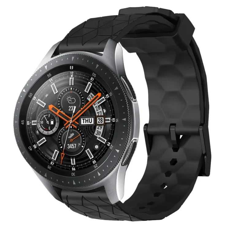 22 mm breites, einfarbiges Silikon-Uhrenarmband mit Fußballmuster, passend für Samsung Galaxy Watch3 (45 mm), Samsung Galaxy Watch (46 mm), Samsung Gear S3 Classic und Samsung Gear S3 Frontier.