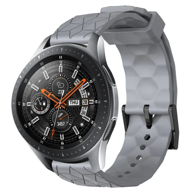 22 mm breites, einfarbiges Silikon-Uhrenarmband mit Fußballmuster, passend für Samsung Galaxy Watch3 (45 mm), Samsung Galaxy Watch (46 mm), Samsung Gear S3 Classic und Samsung Gear S3 Frontier.
