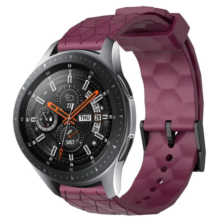 22 mm breites, einfarbiges Silikon-Uhrenarmband mit Fußballmuster, passend für Samsung Galaxy Watch3 (45 mm), Samsung Galaxy Watch (46 mm), Samsung Gear S3 Classic und Samsung Gear S3 Frontier.
