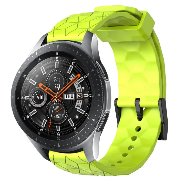 22 mm breites, einfarbiges Silikon-Uhrenarmband mit Fußballmuster, passend für Samsung Galaxy Watch3 (45 mm), Samsung Galaxy Watch (46 mm), Samsung Gear S3 Classic und Samsung Gear S3 Frontier.