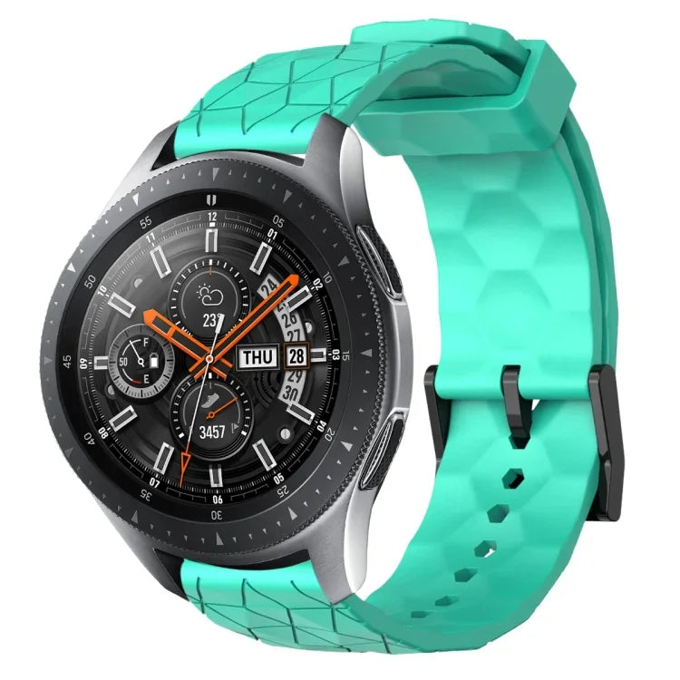 22 mm breites, einfarbiges Silikon-Uhrenarmband mit Fußballmuster, passend für Samsung Galaxy Watch3 (45 mm), Samsung Galaxy Watch (46 mm), Samsung Gear S3 Classic und Samsung Gear S3 Frontier.