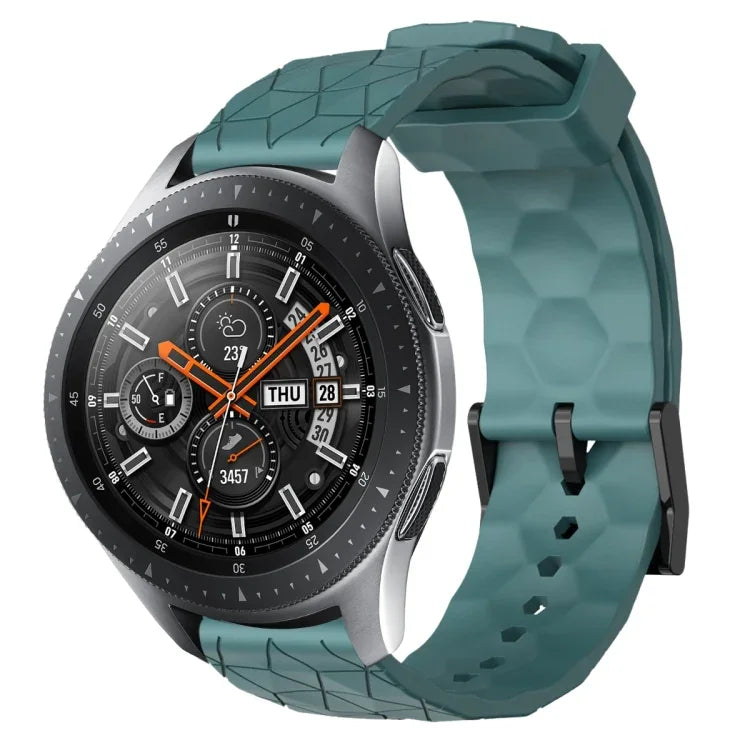 22 mm breites, einfarbiges Silikon-Uhrenarmband mit Fußballmuster, passend für Samsung Galaxy Watch3 (45 mm), Samsung Galaxy Watch (46 mm), Samsung Gear S3 Classic und Samsung Gear S3 Frontier.