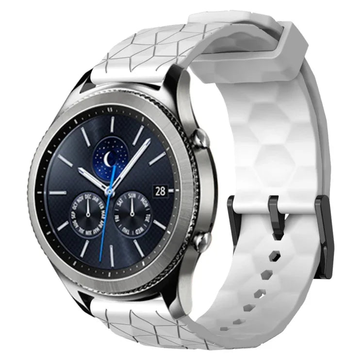 22 mm breites, einfarbiges Silikon-Uhrenarmband mit Fußballmuster, passend für Samsung Galaxy Watch3 (45 mm), Samsung Galaxy Watch (46 mm), Samsung Gear S3 Classic und Samsung Gear S3 Frontier.