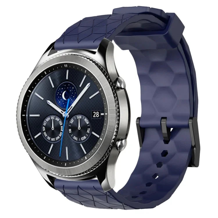 22 mm breites, einfarbiges Silikon-Uhrenarmband mit Fußballmuster, passend für Samsung Galaxy Watch3 (45 mm), Samsung Galaxy Watch (46 mm), Samsung Gear S3 Classic und Samsung Gear S3 Frontier.
