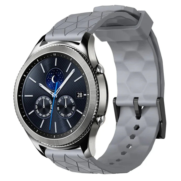 22 mm breites, einfarbiges Silikon-Uhrenarmband mit Fußballmuster, passend für Samsung Galaxy Watch3 (45 mm), Samsung Galaxy Watch (46 mm), Samsung Gear S3 Classic und Samsung Gear S3 Frontier.