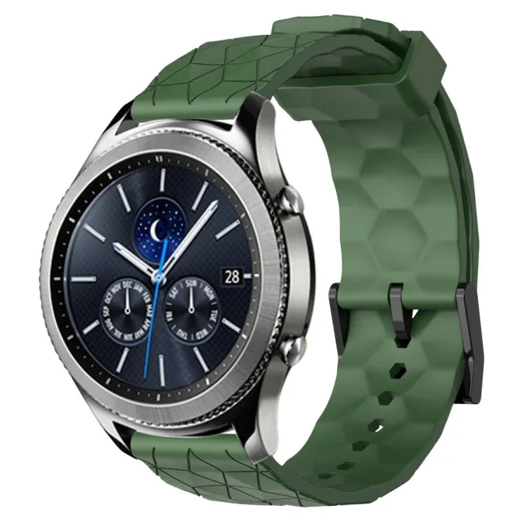 22 mm breites, einfarbiges Silikon-Uhrenarmband mit Fußballmuster, passend für Samsung Galaxy Watch3 (45 mm), Samsung Galaxy Watch (46 mm), Samsung Gear S3 Classic und Samsung Gear S3 Frontier.