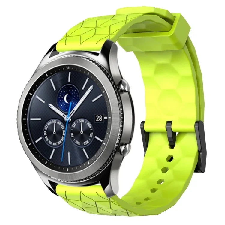 22 mm breites, einfarbiges Silikon-Uhrenarmband mit Fußballmuster, passend für Samsung Galaxy Watch3 (45 mm), Samsung Galaxy Watch (46 mm), Samsung Gear S3 Classic und Samsung Gear S3 Frontier.