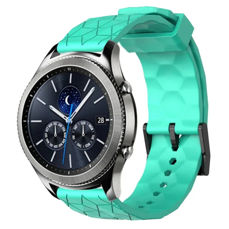 22 mm breites, einfarbiges Silikon-Uhrenarmband mit Fußballmuster, passend für Samsung Galaxy Watch3 (45 mm), Samsung Galaxy Watch (46 mm), Samsung Gear S3 Classic und Samsung Gear S3 Frontier.