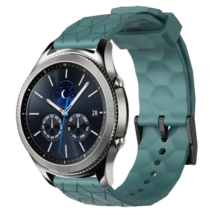 22 mm breites, einfarbiges Silikon-Uhrenarmband mit Fußballmuster, passend für Samsung Galaxy Watch3 (45 mm), Samsung Galaxy Watch (46 mm), Samsung Gear S3 Classic und Samsung Gear S3 Frontier.