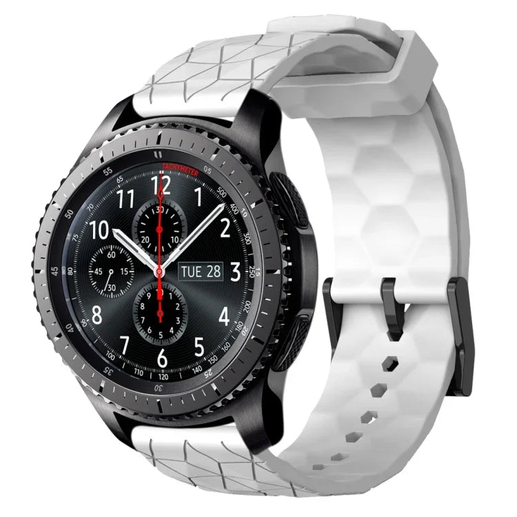 22 mm breites, einfarbiges Silikon-Uhrenarmband mit Fußballmuster, passend für Samsung Galaxy Watch3 (45 mm), Samsung Galaxy Watch (46 mm), Samsung Gear S3 Classic und Samsung Gear S3 Frontier.