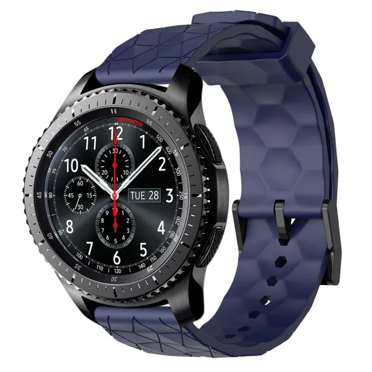 22 mm breites, einfarbiges Silikon-Uhrenarmband mit Fußballmuster, passend für Samsung Galaxy Watch3 (45 mm), Samsung Galaxy Watch (46 mm), Samsung Gear S3 Classic und Samsung Gear S3 Frontier.
