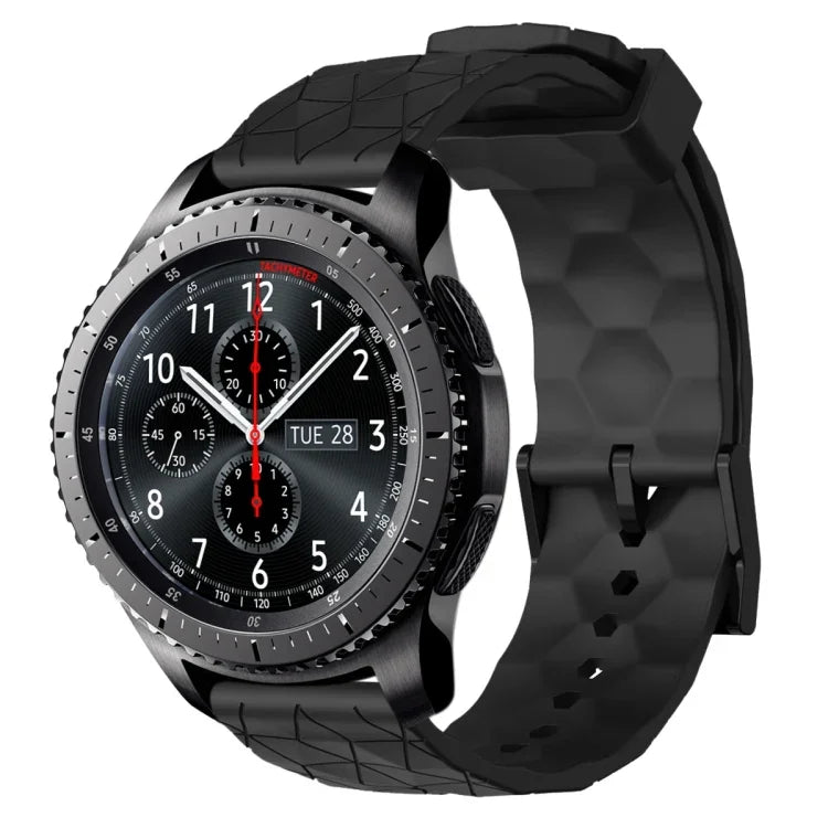 22 mm breites, einfarbiges Silikon-Uhrenarmband mit Fußballmuster, passend für Samsung Galaxy Watch3 (45 mm), Samsung Galaxy Watch (46 mm), Samsung Gear S3 Classic und Samsung Gear S3 Frontier.