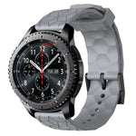 22 mm breites, einfarbiges Silikon-Uhrenarmband mit Fußballmuster, passend für Samsung Galaxy Watch3 (45 mm), Samsung Galaxy Watch (46 mm), Samsung Gear S3 Classic und Samsung Gear S3 Frontier.