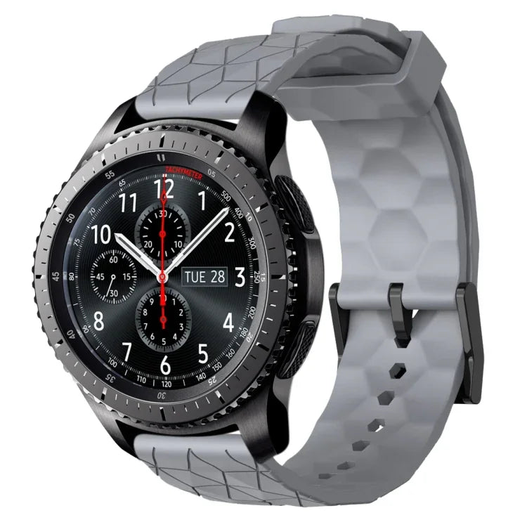 22 mm breites, einfarbiges Silikon-Uhrenarmband mit Fußballmuster, passend für Samsung Galaxy Watch3 (45 mm), Samsung Galaxy Watch (46 mm), Samsung Gear S3 Classic und Samsung Gear S3 Frontier.