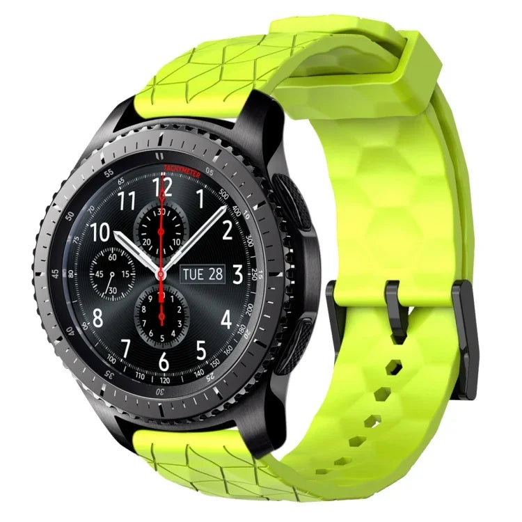22 mm breites, einfarbiges Silikon-Uhrenarmband mit Fußballmuster, passend für Samsung Galaxy Watch3 (45 mm), Samsung Galaxy Watch (46 mm), Samsung Gear S3 Classic und Samsung Gear S3 Frontier.