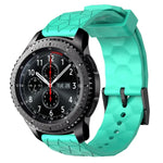 22 mm breites, einfarbiges Silikon-Uhrenarmband mit Fußballmuster, passend für Samsung Galaxy Watch3 (45 mm), Samsung Galaxy Watch (46 mm), Samsung Gear S3 Classic und Samsung Gear S3 Frontier.