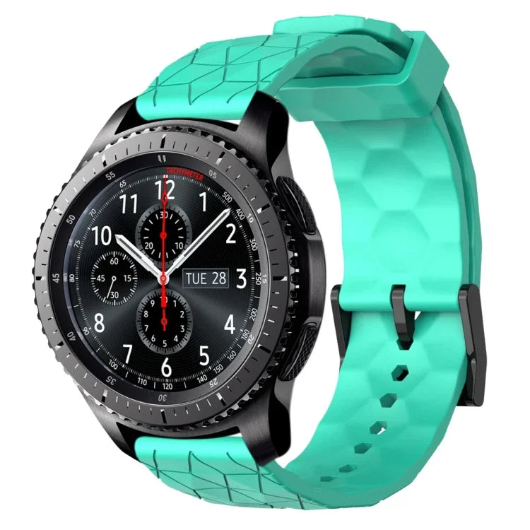22 mm breites, einfarbiges Silikon-Uhrenarmband mit Fußballmuster, passend für Samsung Galaxy Watch3 (45 mm), Samsung Galaxy Watch (46 mm), Samsung Gear S3 Classic und Samsung Gear S3 Frontier.