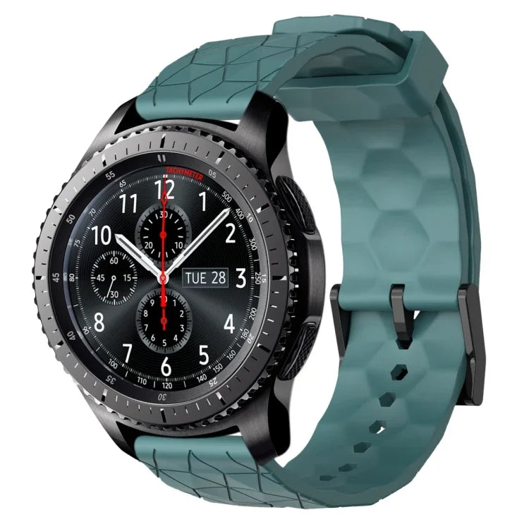 22 mm breites, einfarbiges Silikon-Uhrenarmband mit Fußballmuster, passend für Samsung Galaxy Watch3 (45 mm), Samsung Galaxy Watch (46 mm), Samsung Gear S3 Classic und Samsung Gear S3 Frontier.