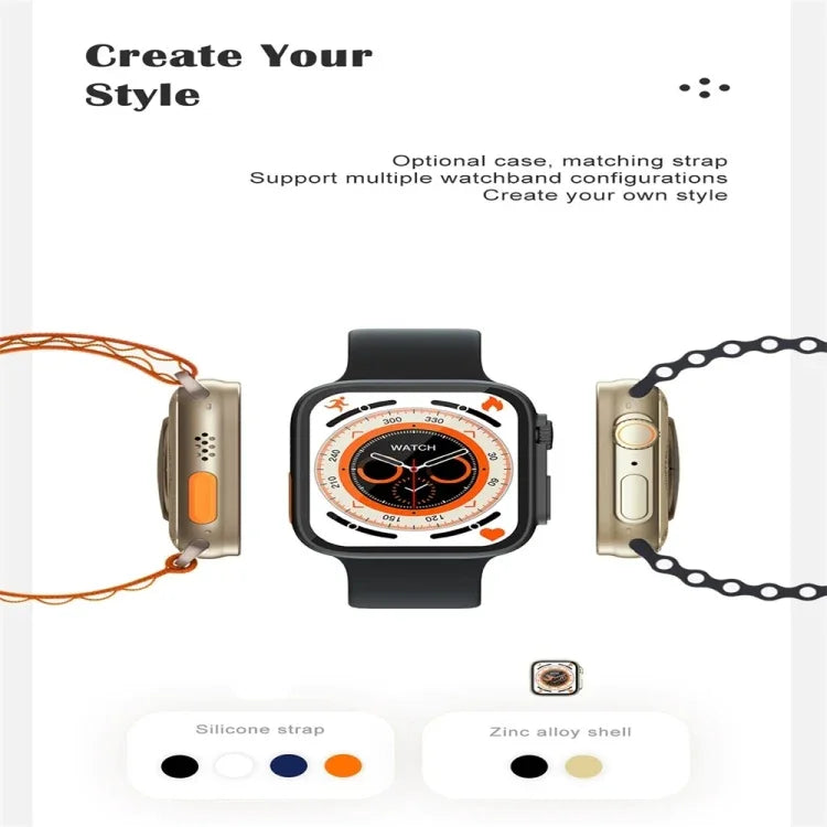 S8 Ultra Smartwatch mit 1,81 Zoll Farbbildschirm, unterstützt Herzfrequenz- und Blutdruckmessung