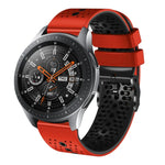 22mm Perforated Two-Color Silicone Watch Band, For Samsung Galaxy Watch3 45mm, For Samsung Galaxy Watch 46mm, For Samsung Gear S3 Classic, For Samsung Gear S3 Frontier