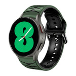 Gebogenes strukturiertes Silikon-Uhrenarmband, Für Samsung Galaxy Watch 4 44mm, Für Samsung Galaxy Watch 4 40mm, Für Samsung Galaxy Watch 4 Classic 42mm