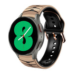 Gebogenes strukturiertes Silikon-Uhrenarmband, Für Samsung Galaxy Watch 4 44mm, Für Samsung Galaxy Watch 4 40mm, Für Samsung Galaxy Watch 4 Classic 42mm