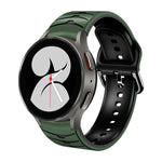 Gebogenes strukturiertes Silikon-Uhrenarmband, Für Samsung Galaxy Watch 4 44mm, Für Samsung Galaxy Watch 4 40mm, Für Samsung Galaxy Watch 4 Classic 42mm
