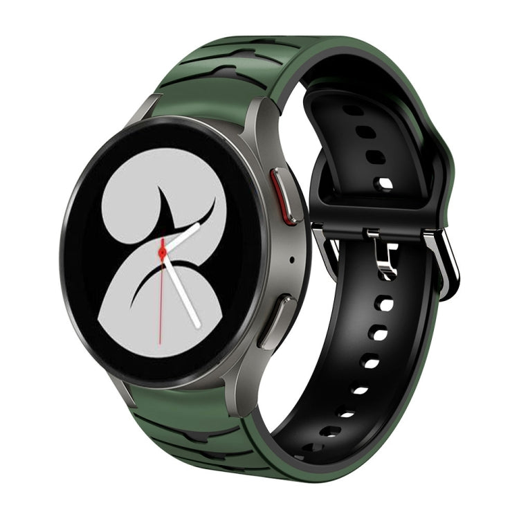 Gebogenes strukturiertes Silikon-Uhrenarmband, Für Samsung Galaxy Watch 4 44mm, Für Samsung Galaxy Watch 4 40mm, Für Samsung Galaxy Watch 4 Classic 42mm
