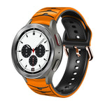 Gebogenes strukturiertes Silikon-Uhrenarmband, Für Samsung Galaxy Watch 4 44mm, Für Samsung Galaxy Watch 4 40mm, Für Samsung Galaxy Watch 4 Classic 42mm