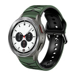 Gebogenes strukturiertes Silikon-Uhrenarmband, Für Samsung Galaxy Watch 4 44mm, Für Samsung Galaxy Watch 4 40mm, Für Samsung Galaxy Watch 4 Classic 42mm