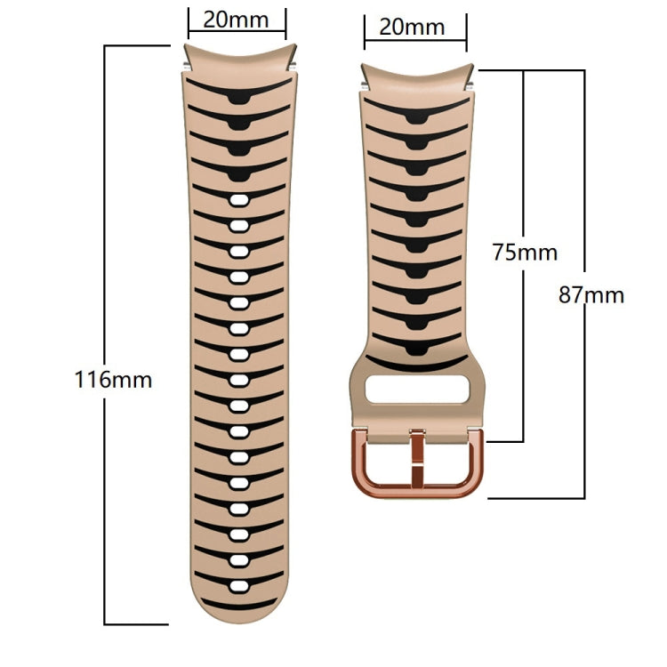 Gebogenes strukturiertes Silikon-Uhrenarmband, Für Samsung Galaxy Watch 4 Classic 46mm