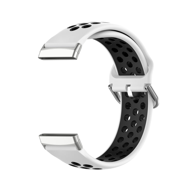 Two-Color Perforated Breathable Silicone Watch Band, For Fitbit Sense