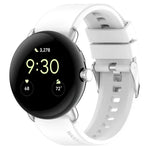 Silikonarmband mit Metallverbinder, einfarbig, für Google Pixel Watch 4 / 3 / 2 / 1 (41 mm)