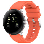 Silikonarmband mit Metallverbinder, einfarbig, für Google Pixel Watch 4 / 3 / 2 / 1 (41 mm)