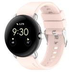Silikonarmband mit Metallverbinder, einfarbig, für Google Pixel Watch 4 / 3 / 2 / 1 (41 mm)
