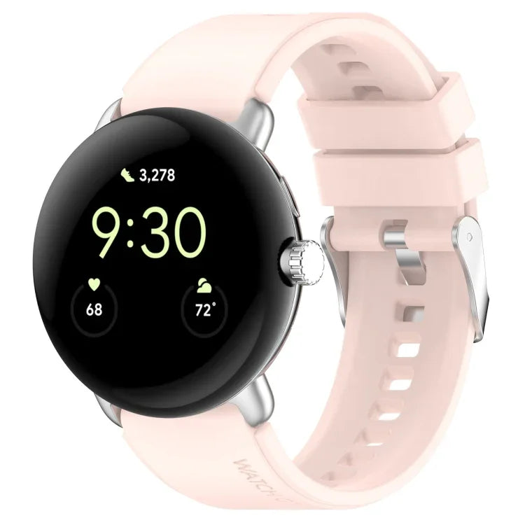 Silikonarmband mit Metallverbinder, einfarbig, für Google Pixel Watch 4 / 3 / 2 / 1 (41 mm)