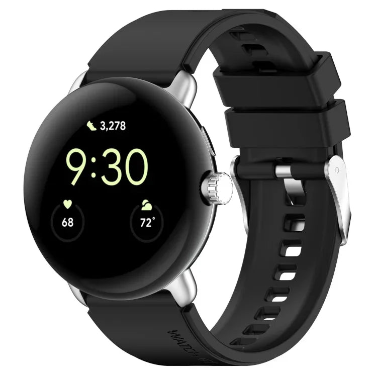 Silikonarmband mit Metallverbinder, einfarbig, für Google Pixel Watch 4 / 3 / 2 / 1 (41 mm)