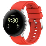 Silikonarmband mit Metallverbinder, einfarbig, für Google Pixel Watch 4 / 3 / 2 / 1 (41 mm)