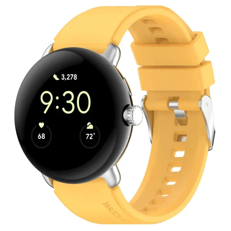 Silikonarmband mit Metallverbinder, einfarbig, für Google Pixel Watch 4 / 3 / 2 / 1 (41 mm)