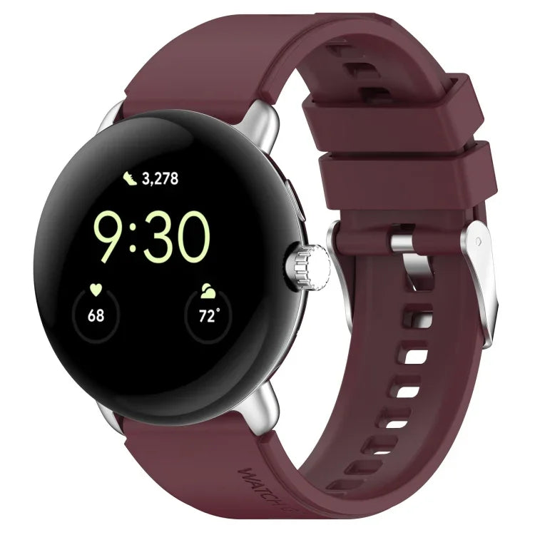 Silikonarmband mit Metallverbinder, einfarbig, für Google Pixel Watch 4 / 3 / 2 / 1 (41 mm)