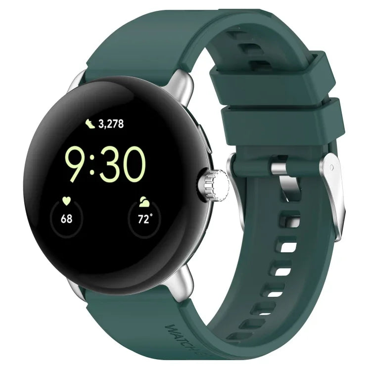 Silikonarmband mit Metallverbinder, einfarbig, für Google Pixel Watch 4 / 3 / 2 / 1 (41 mm)