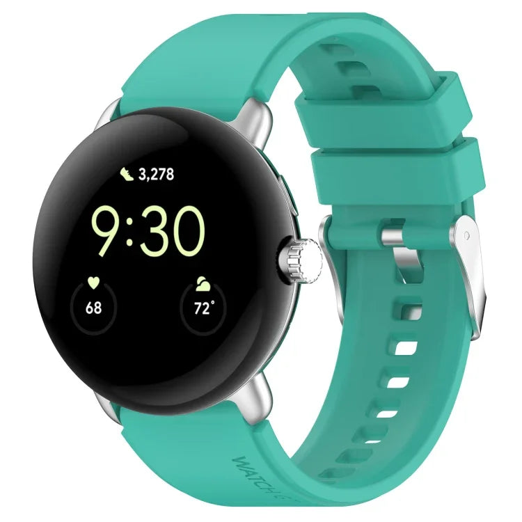 Silikonarmband mit Metallverbinder, einfarbig, für Google Pixel Watch 4 / 3 / 2 / 1 (41 mm)