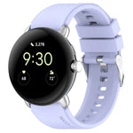 Silikonarmband mit Metallverbinder, einfarbig, für Google Pixel Watch 4 / 3 / 2 / 1 (41 mm)